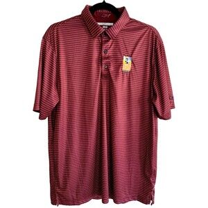 Greg Norman Play Dry Men's Short Sleeve Golf Polo Shirt Size Large Striped